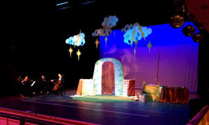 The Tempest set created by Hilary and Graham Roberts with children from Carreghofa, Meifod and Buttington Trewern Schools