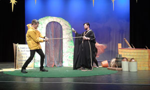 Prospero (Jethro Skinner) confronts his brother Antonio (Sam Glazer)